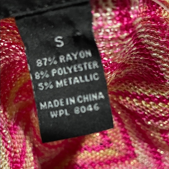 INC Open-Front Pink and Gold Chevron Cardigan Sz Small - Picture 8 of 11